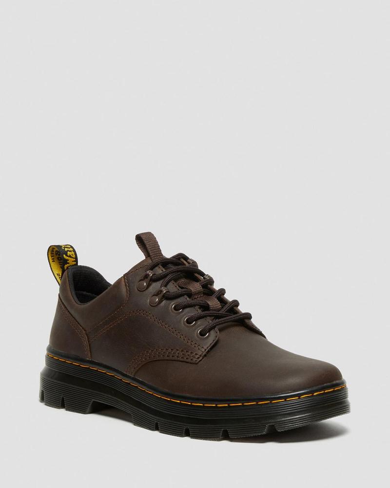 Dr Martens Reeder Crazy Horse Læder Brugssko Herre Mørkebrune | DK 643ZUT